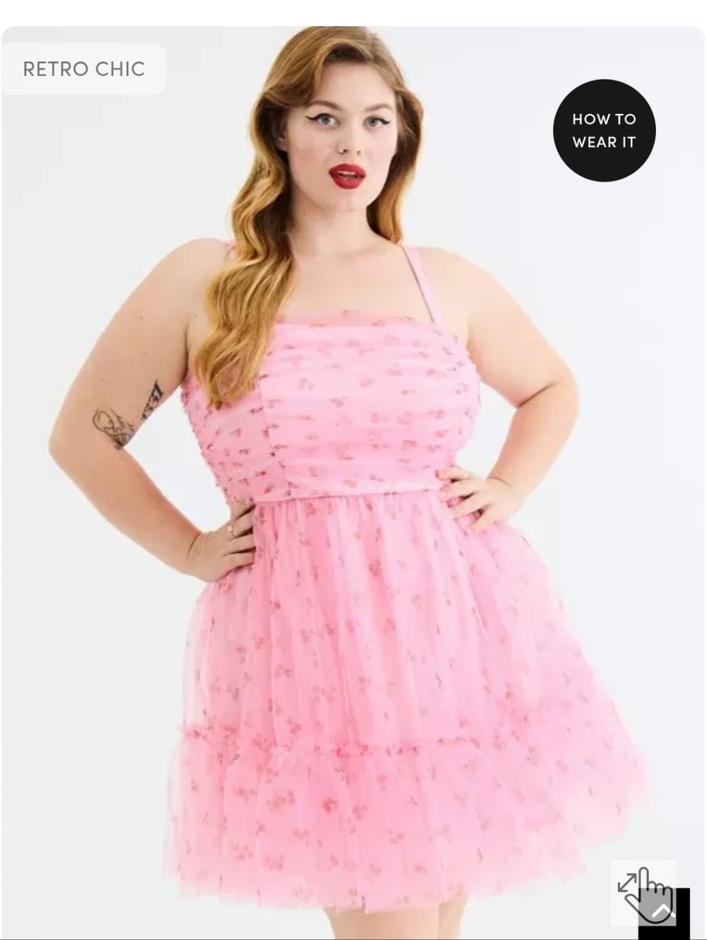 Torrid Retro Chic Pink Ruched Tulle Mini Dress